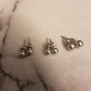 Silver Ball Stud Earrings